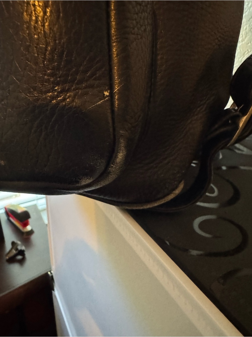 Wilsons Leather Black Pebbled Leather Drawstring Backpack - Picture 3 of 4